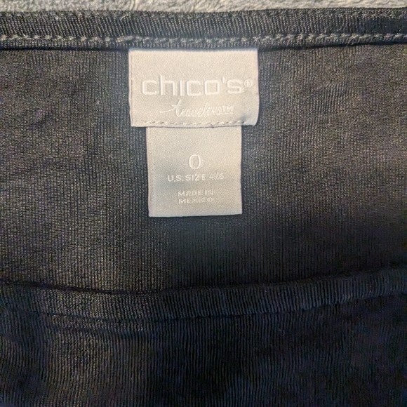 Chicos Traveler Tank Top Black Sheath Stretchy Comfortable - Picture 2 of 2